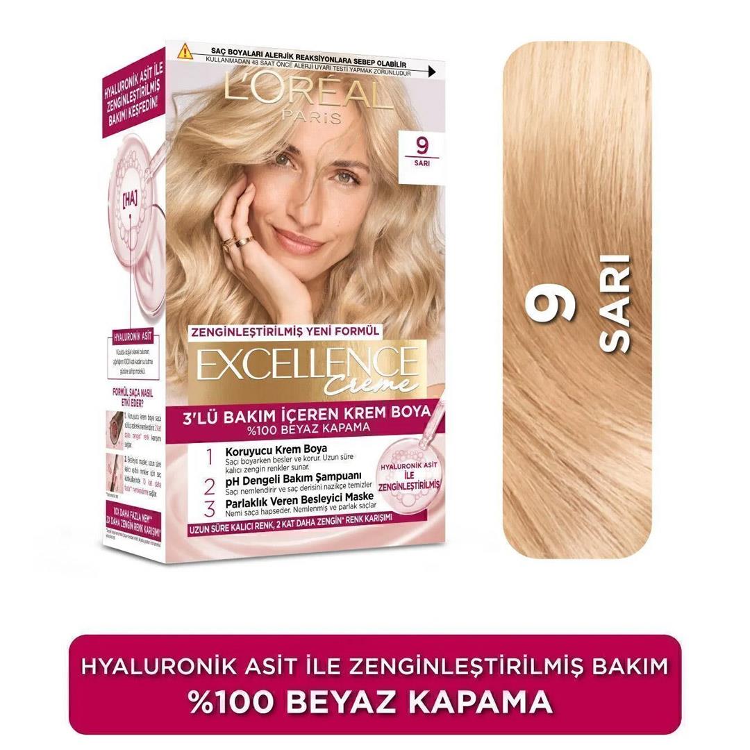 Saç BoyasıLoreal Paris Excellence Creme Saç Boyası 9 Sarı