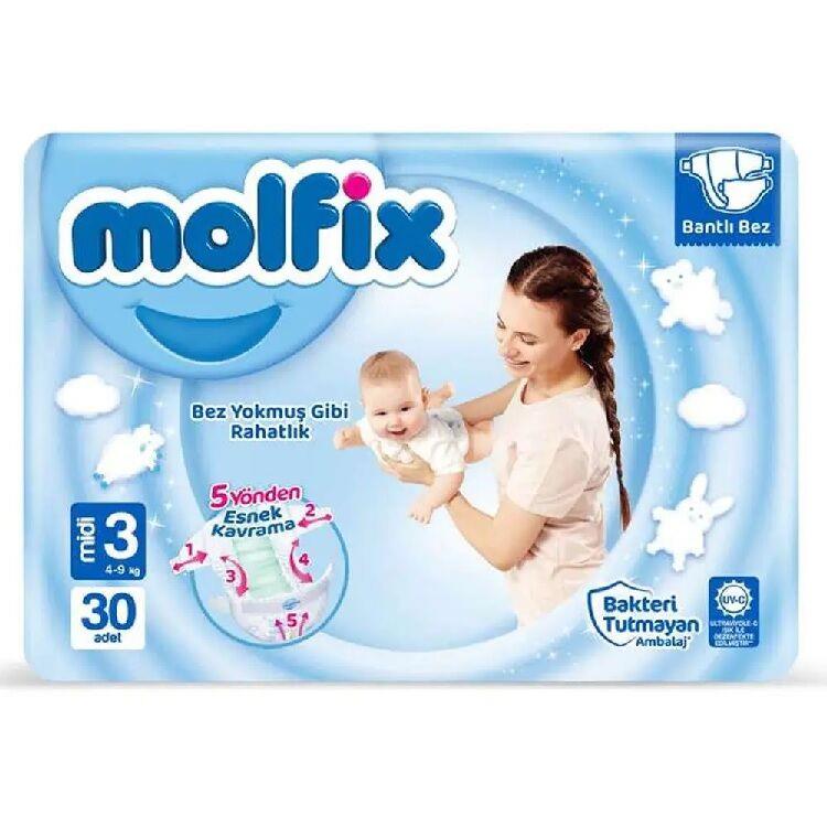 Molfix Çocuk Bezi 3D No:3 Midi 30lu Paket 4-9 Kg