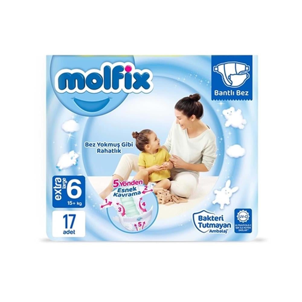 Bebek BezleriMolfix Jumbo Extra Large 15+Kg 17 Adet
