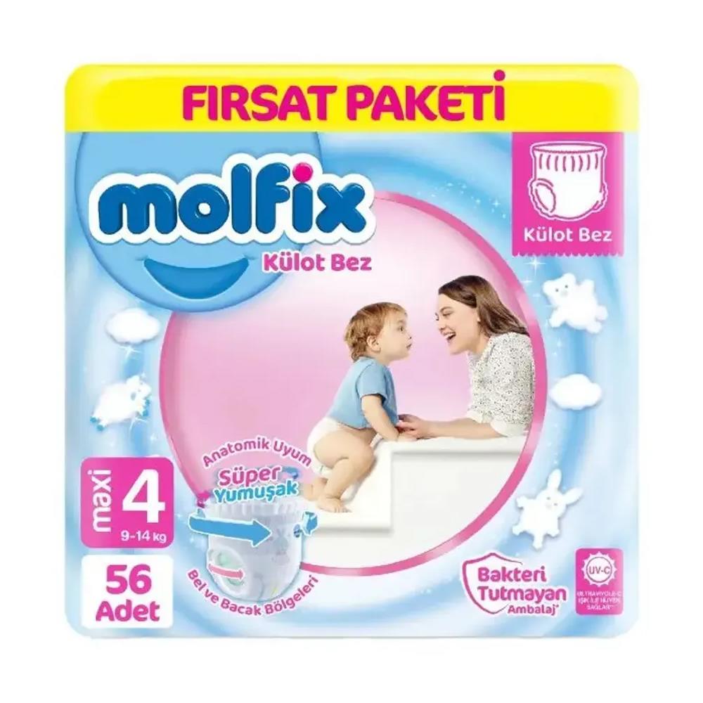 Bebek BakımMolfix Külot Bebek Bezi Fırsat Pk Beden:4 (9-14) 56 lı