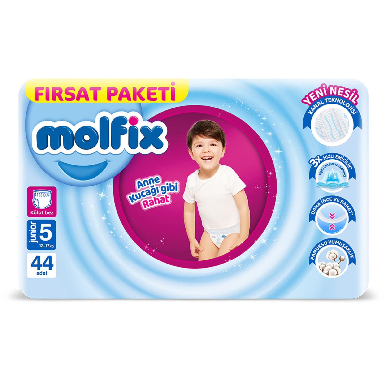 Bebek BezleriMolfix Külot Bebek Bezi Fırsat Pk Junior Beden:5 (12-17) 44 lü