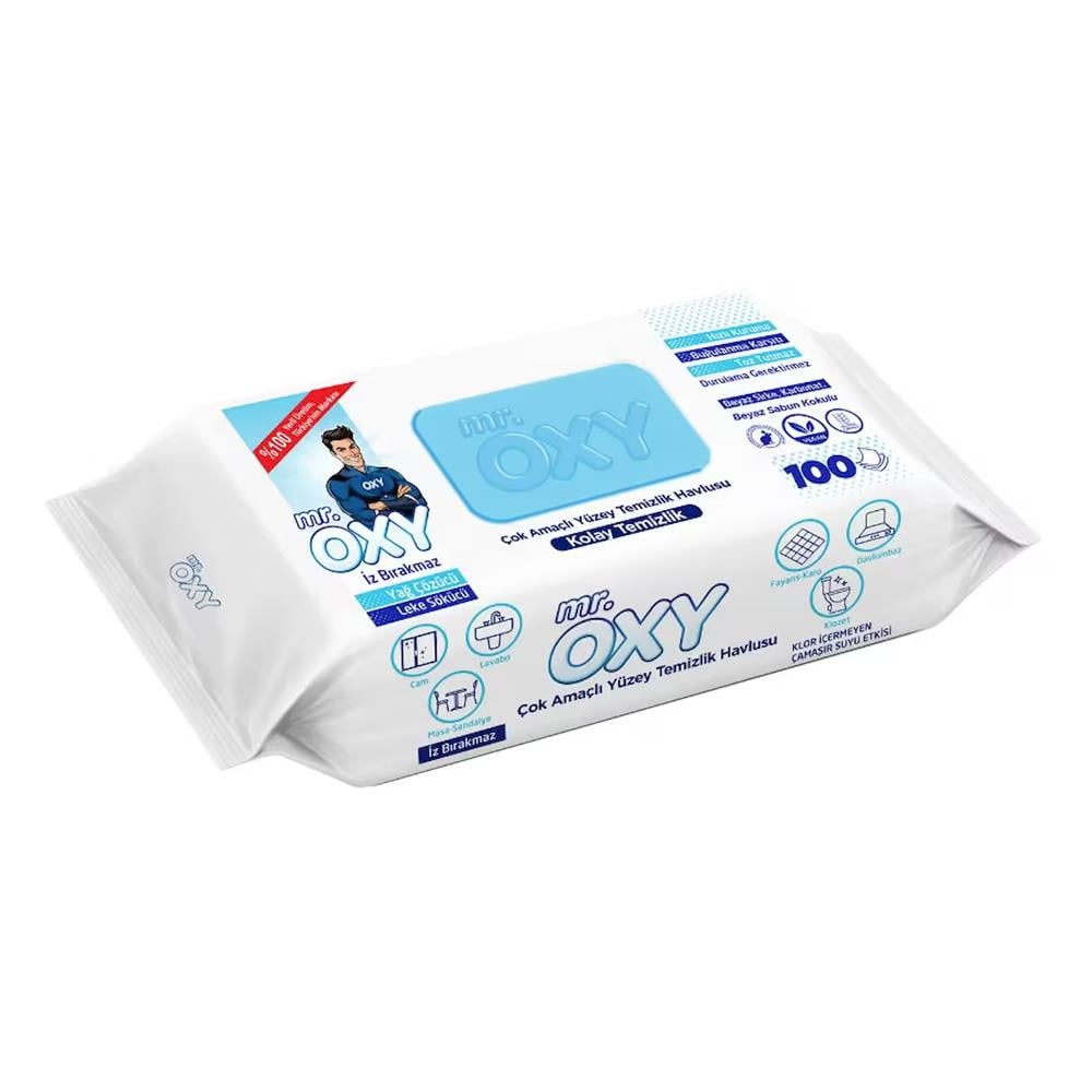 Temizlik BeziMr.Oxy Yüzey Temizlik Havlusu Beyaz Sabun Kokulu 100 Yaprak