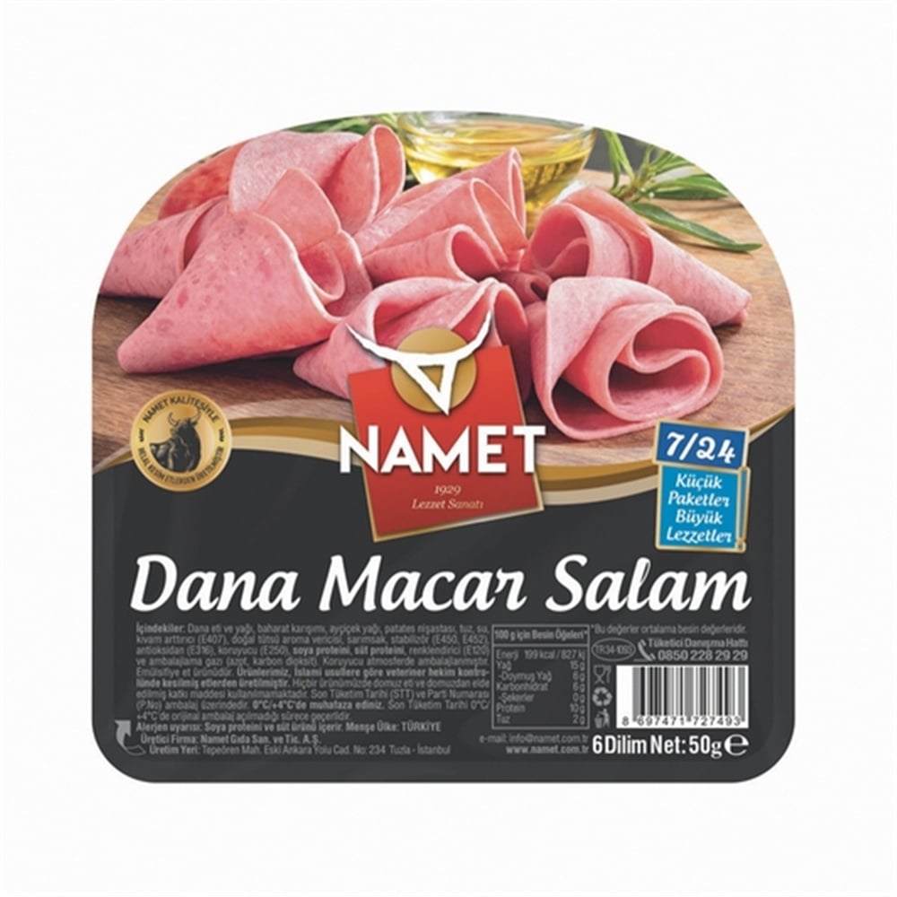 Namet Salam Macar 6 Dilim 50 Gr