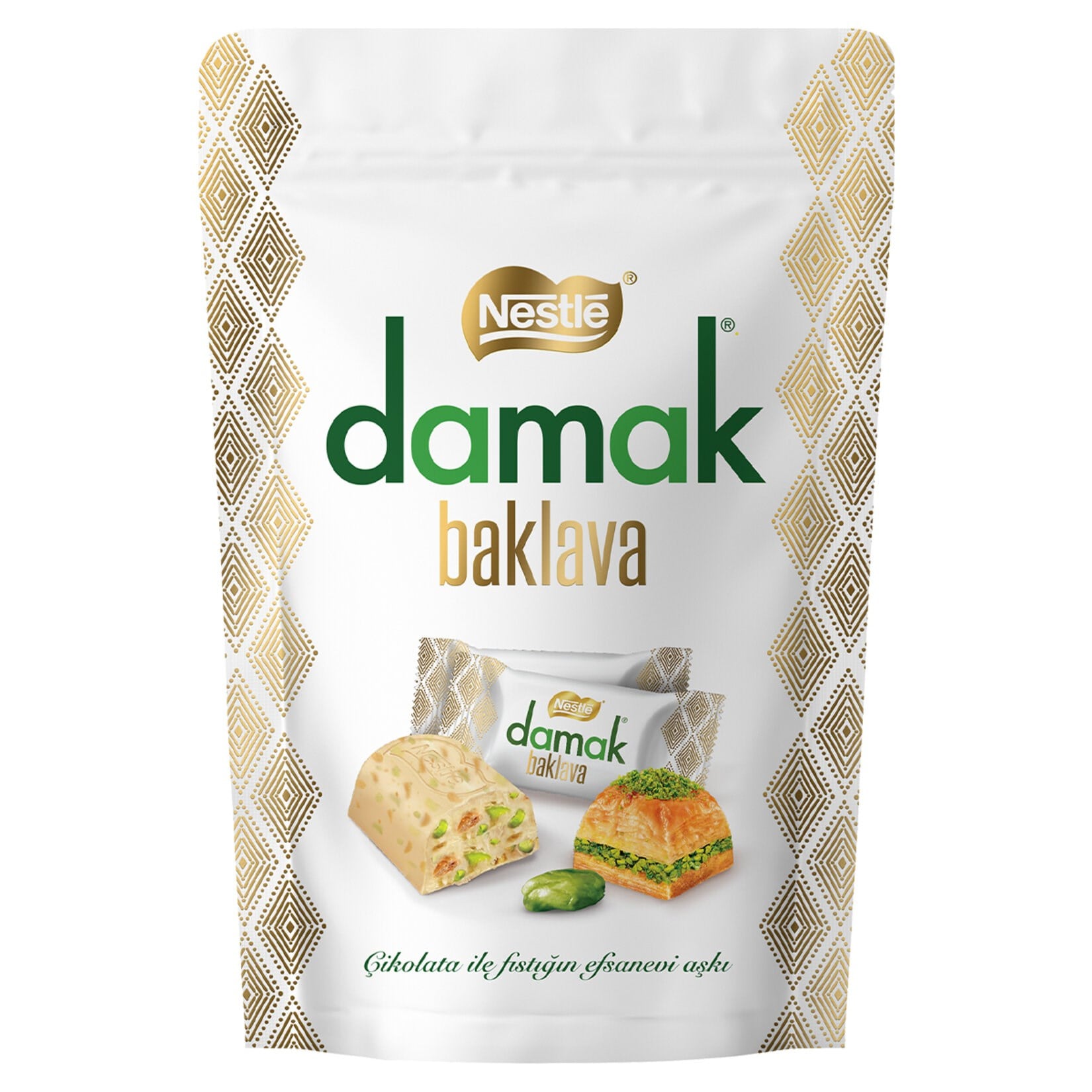 ÇikolataNestle Çikolata Damak Antep Fıstıklı ve Baklavalı Beyaz Çikolata 126 g