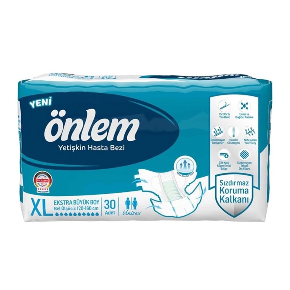 Hasta Bakım ÜrünleriÖnlem Yetişkin Hasta Bezi Extra Büyük Boy ( Extra Large ) 30 Adet