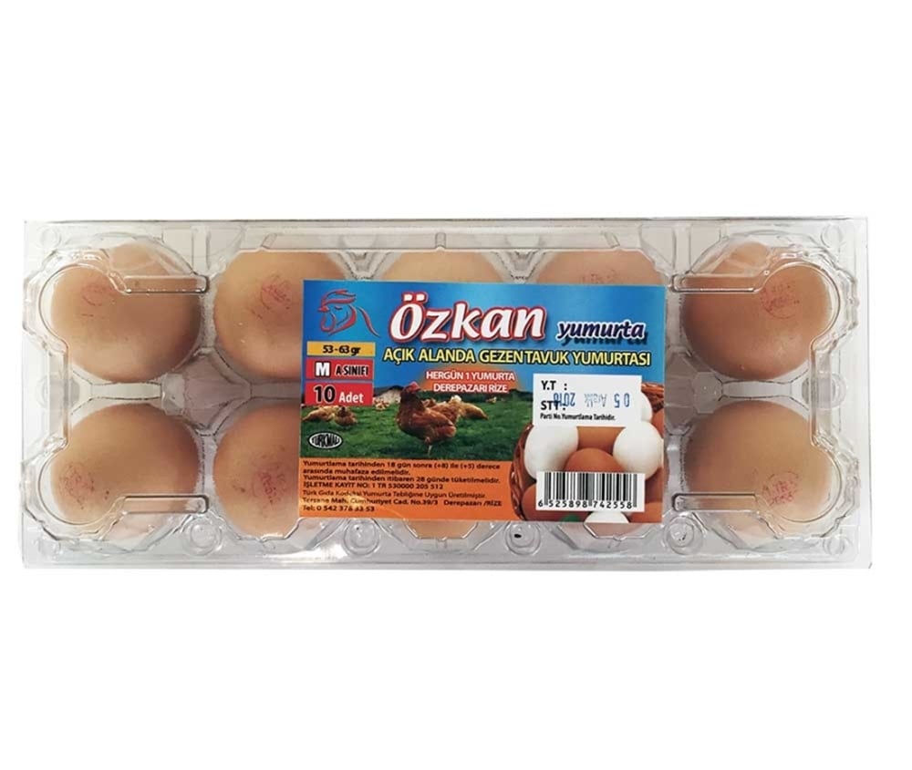 Özkan Yumurta  Açık Alanda Gezen Tavuk Yumurtası M- A sınıfı 10 adet