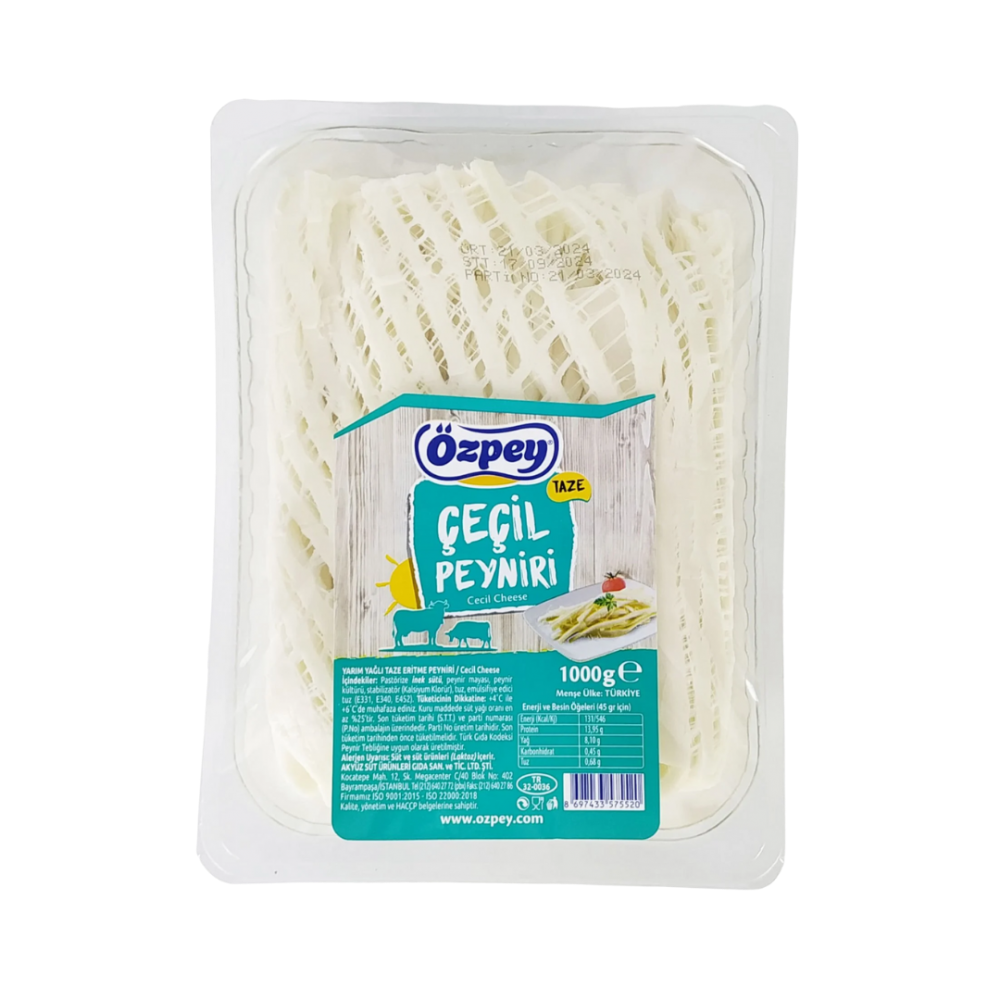 Yöresel PeynirÖzpey Çeçil Peyniri 1 kg