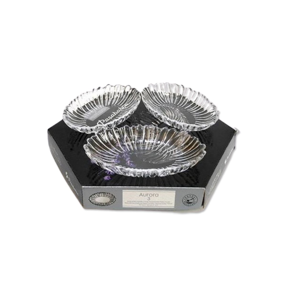 Kayık TabakPaşabahçe Aurora Oval 3lü Çerezlik 10545