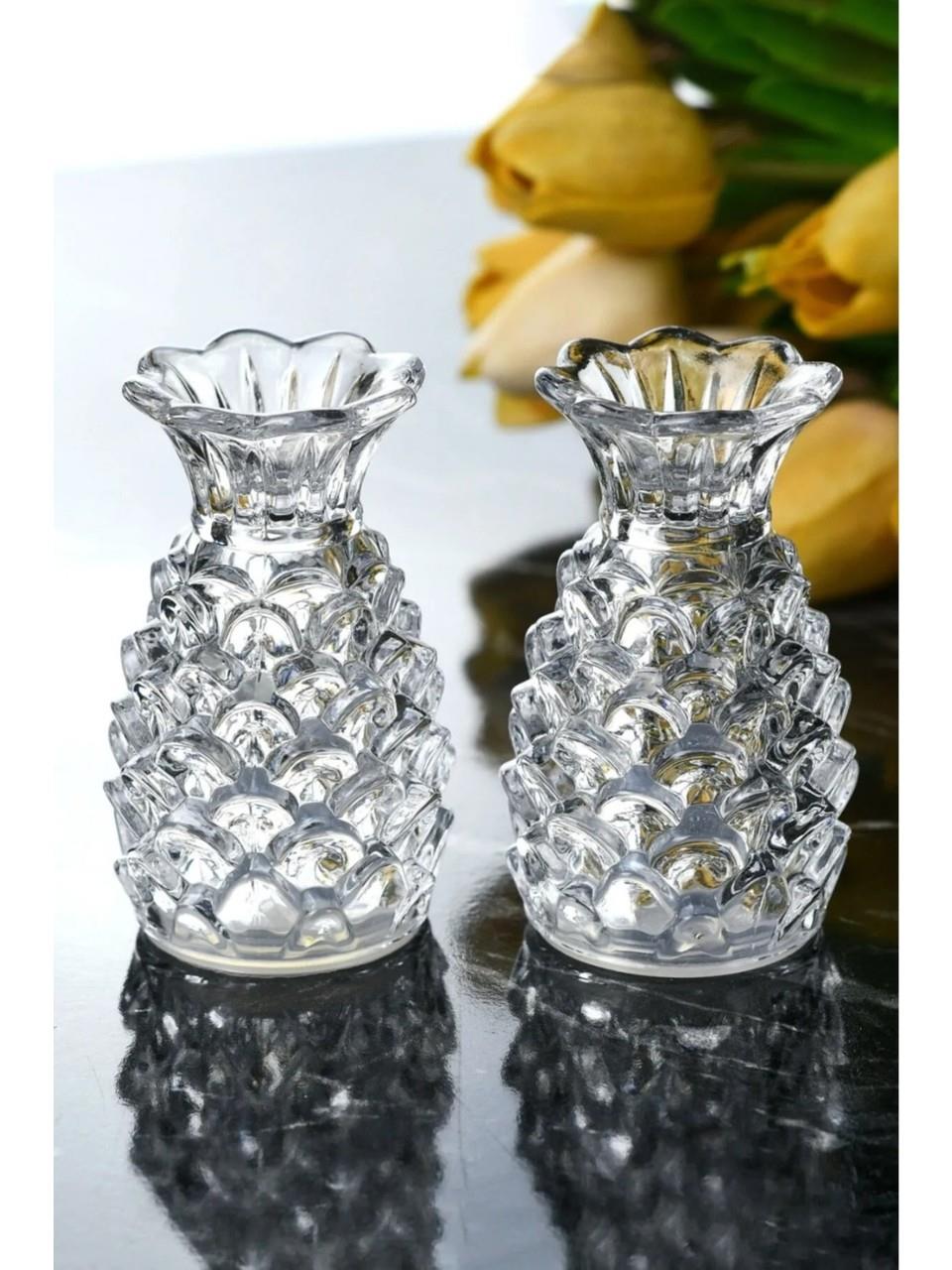 Tuzluk & BiberlikPerotti Pineapple Ananas Model 2li Cam Tuzluk Biberlik Seti