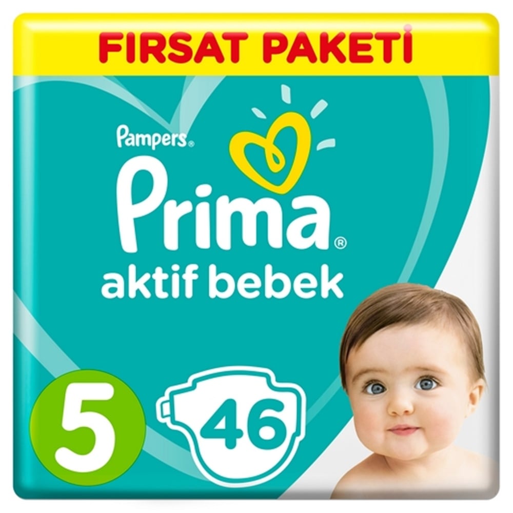 Prima Aylık Fırsat Beden:5 (11-16 Kg) Junior 46 Adet Bebek Bezi