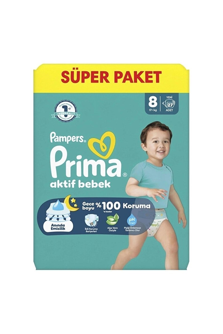 Bebek BezleriPrima Bebek Bezi Süper Paket (8) 17+ Kg 27 li