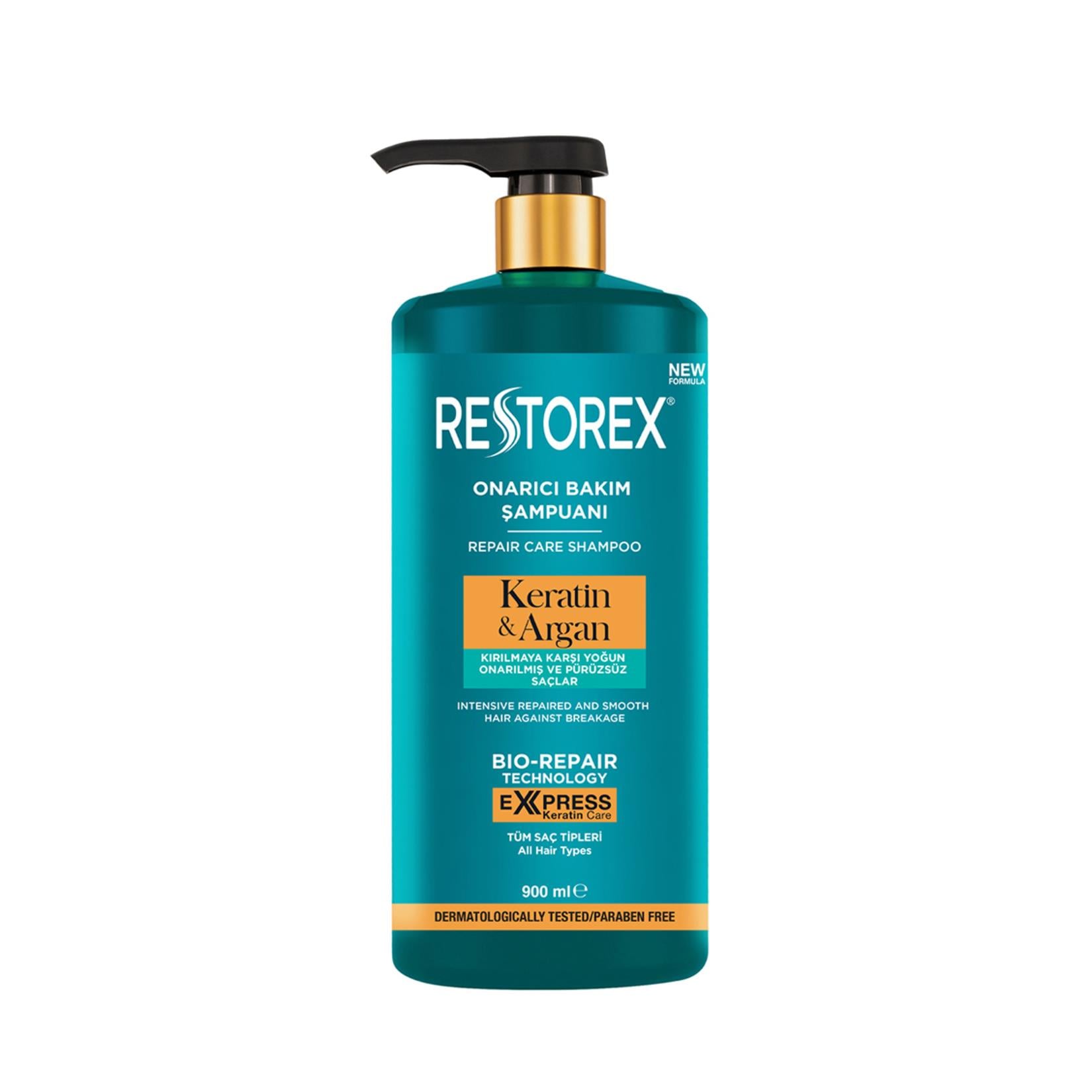 ŞampuanRestorex Şampuan Keratin Argan Özlü Onarıcı Bakım Etkili 900 Ml