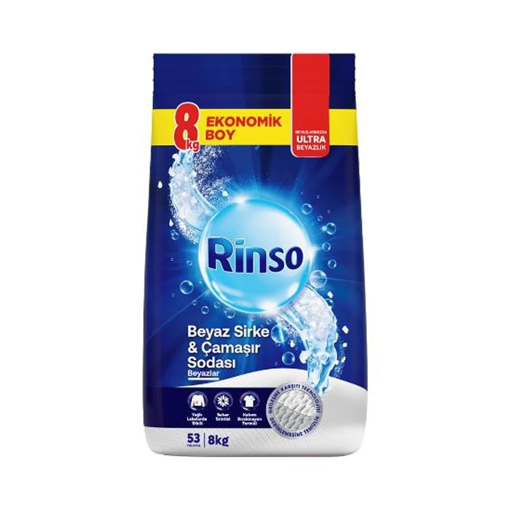 Toz DeterjanRinso Toz Çamaşır Deterjanı Beyaz Sirke ve Çamaşır Sodası 8 Kg
