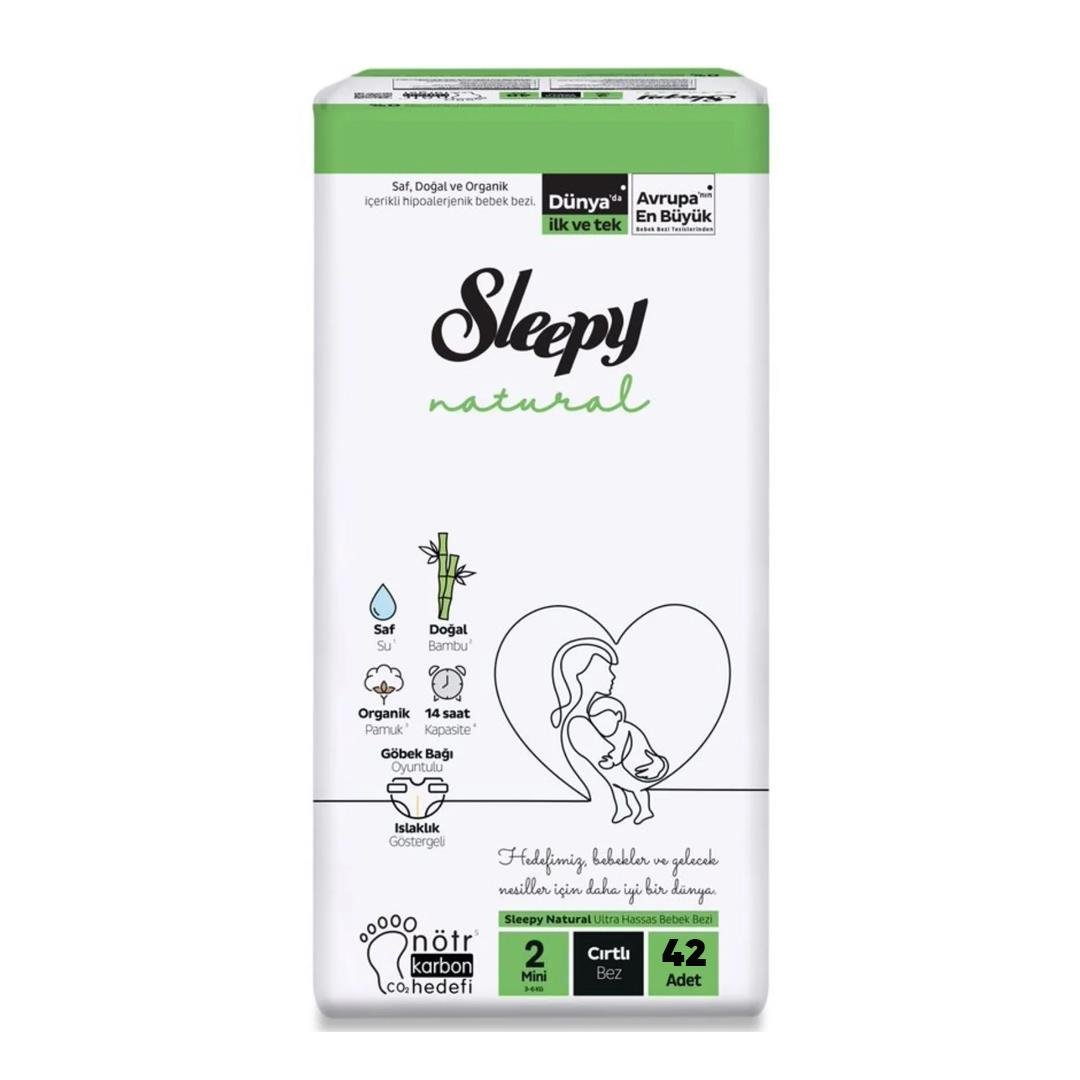 Bebek BezleriSleepy Natural Bebek Bezi 2 Beden Mini 3-6Kg -42 Adet