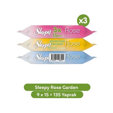 Islak MendilSleepy Seyahat Cep Mendili Rose Garden 3*15 li