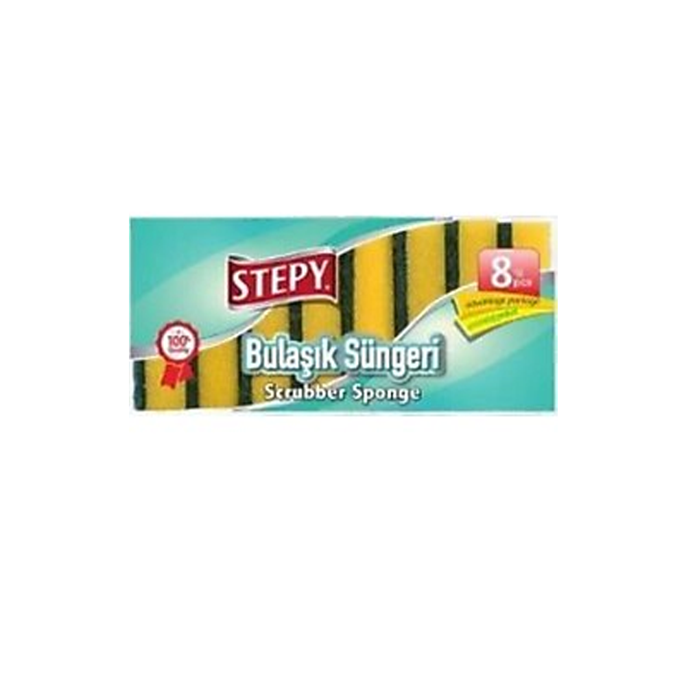 Bulaşık SüngeriStepy Bulaşık Süngeri 8 li Oluklu