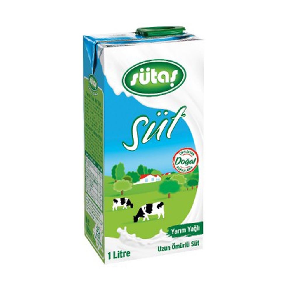 Sütaş Yarım Yağlı Süt 1 Lt Uht