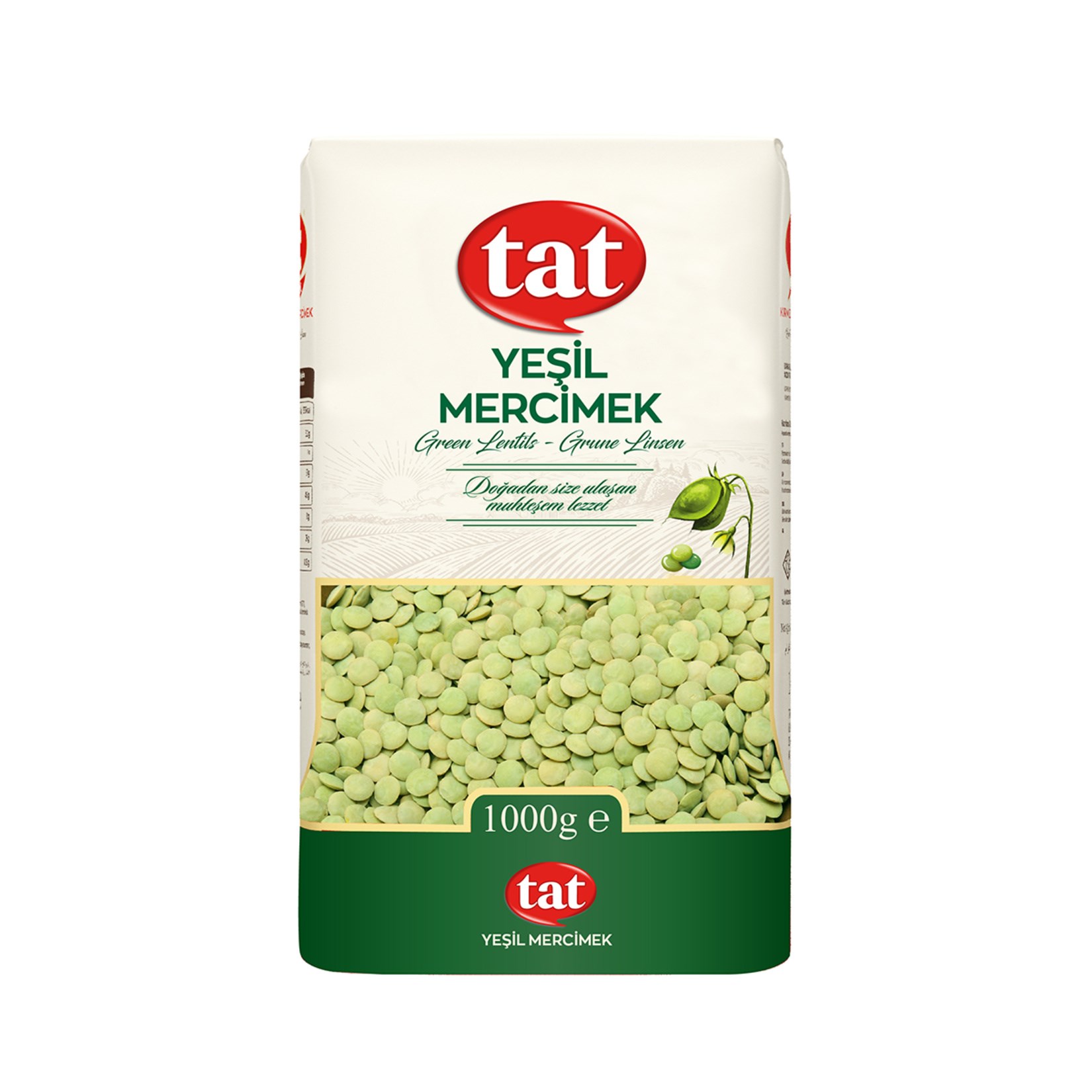 MercimekTat Bakliyat Yeşil Mercimek 1000 Gr