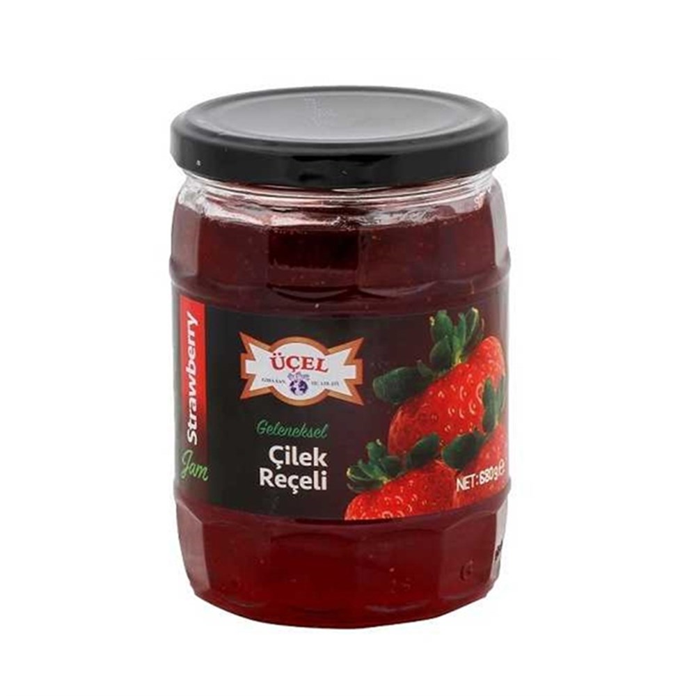 Üçel Çilek Reçeli Cam 680 Gr