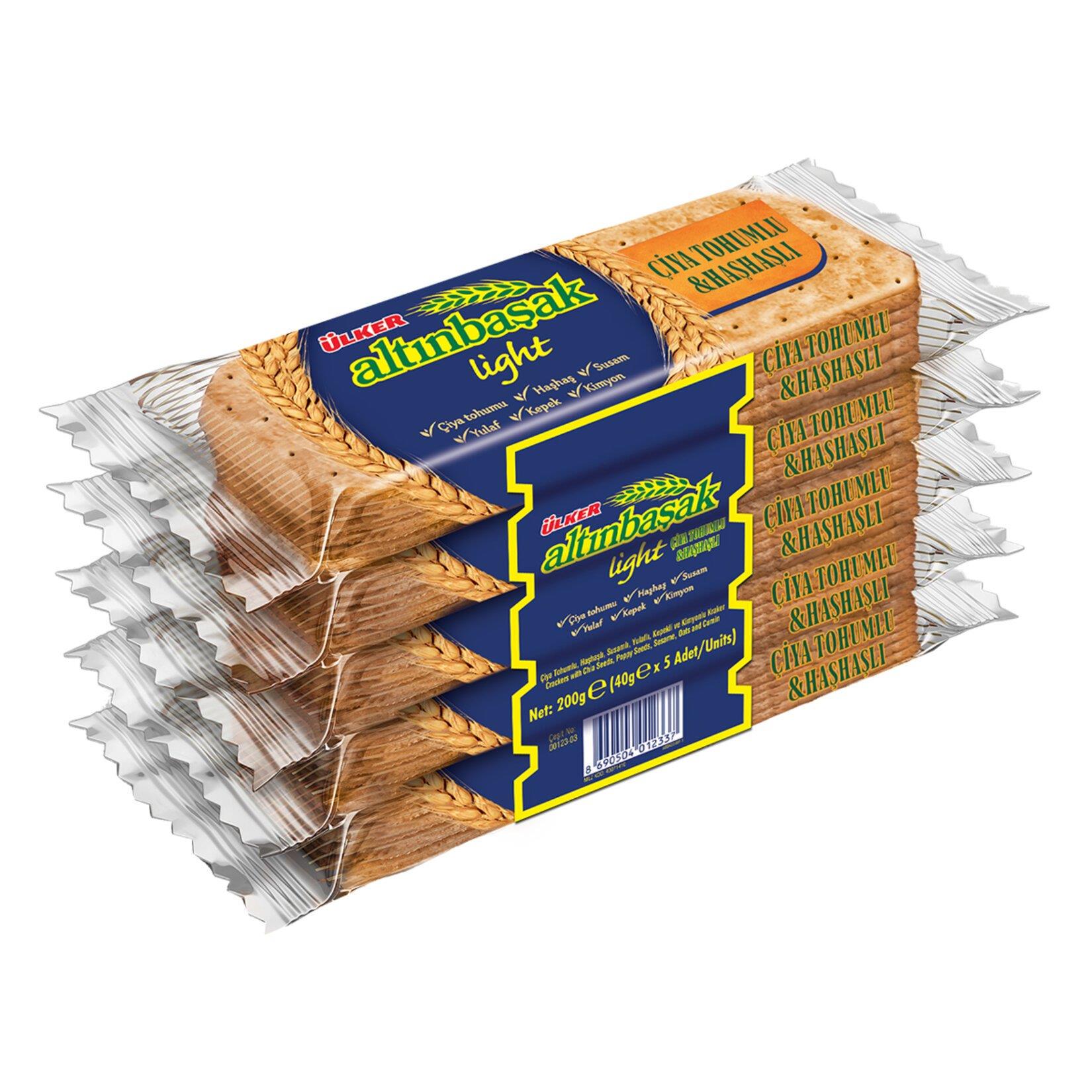 BisküviÜlker Altınbaşak Çiya Tohumlu&Haşhaşlı 5*40 Gr