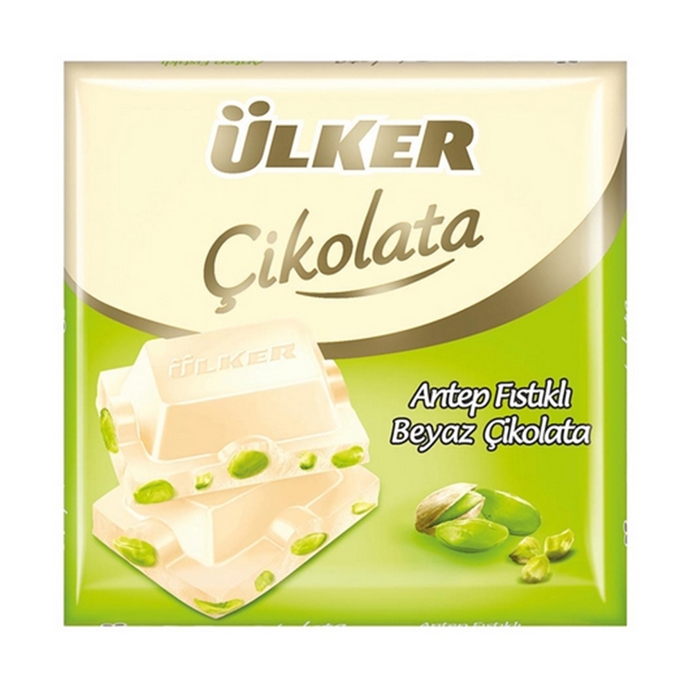 Ülker Antep Fıstıklı Beyaz Çikolata 65 gr Kare