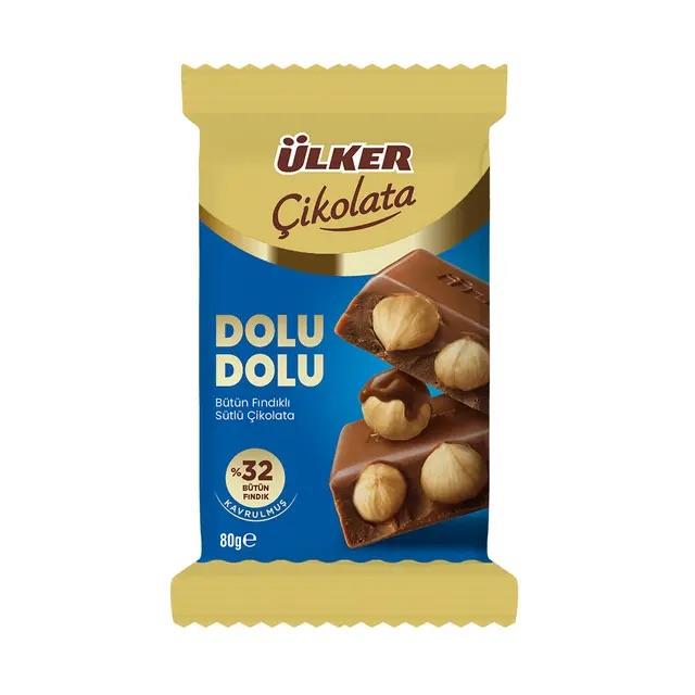 ÇikolataÜlker Çikolata Dolu Dolu %32 Bütün Fındık Tablet 80 Gr