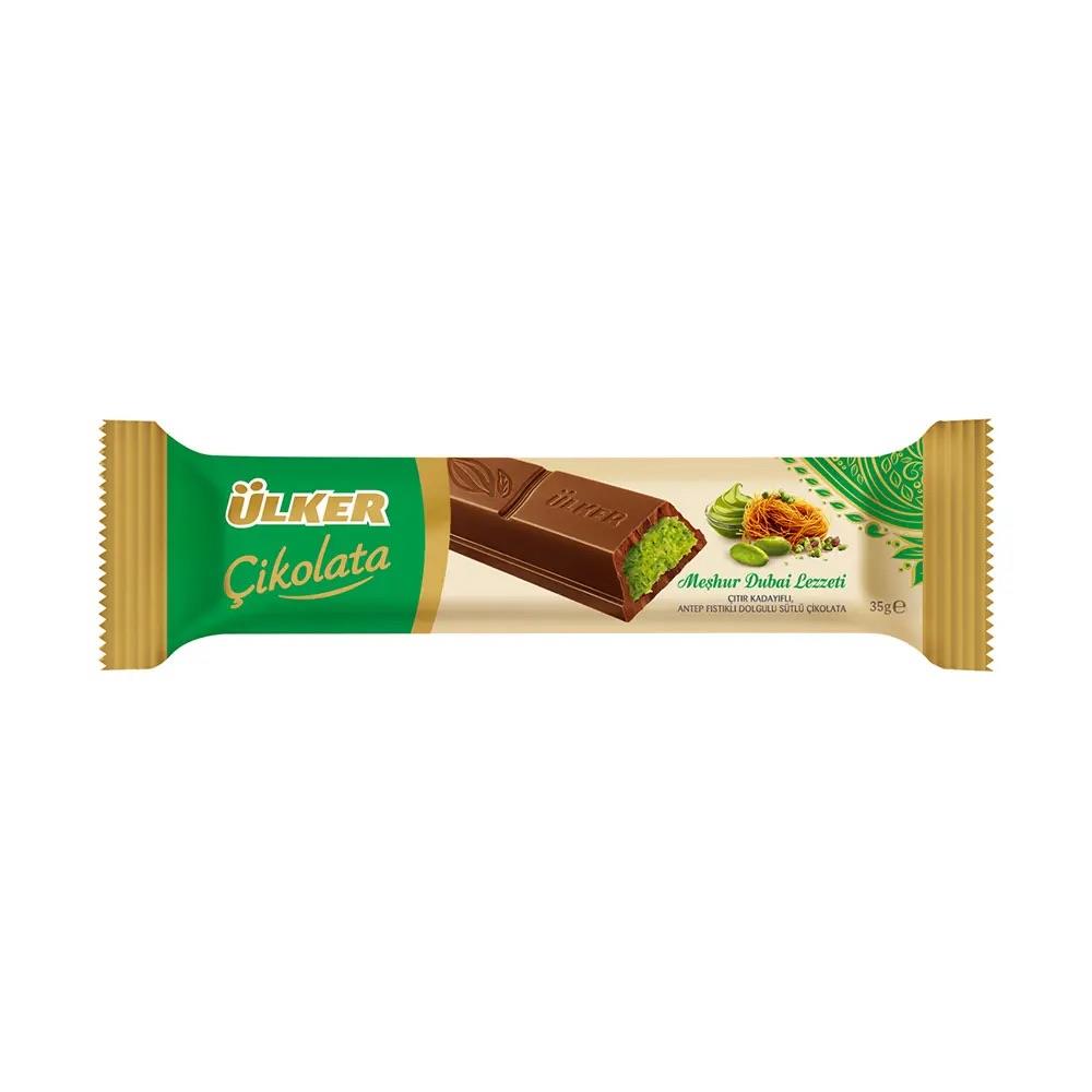 ÇikolataÜlker Çikolata Meşhur Dubai Lezzeti Çıtır Kadayıflı Antep Fıstıklı Sütlü 35 Gr