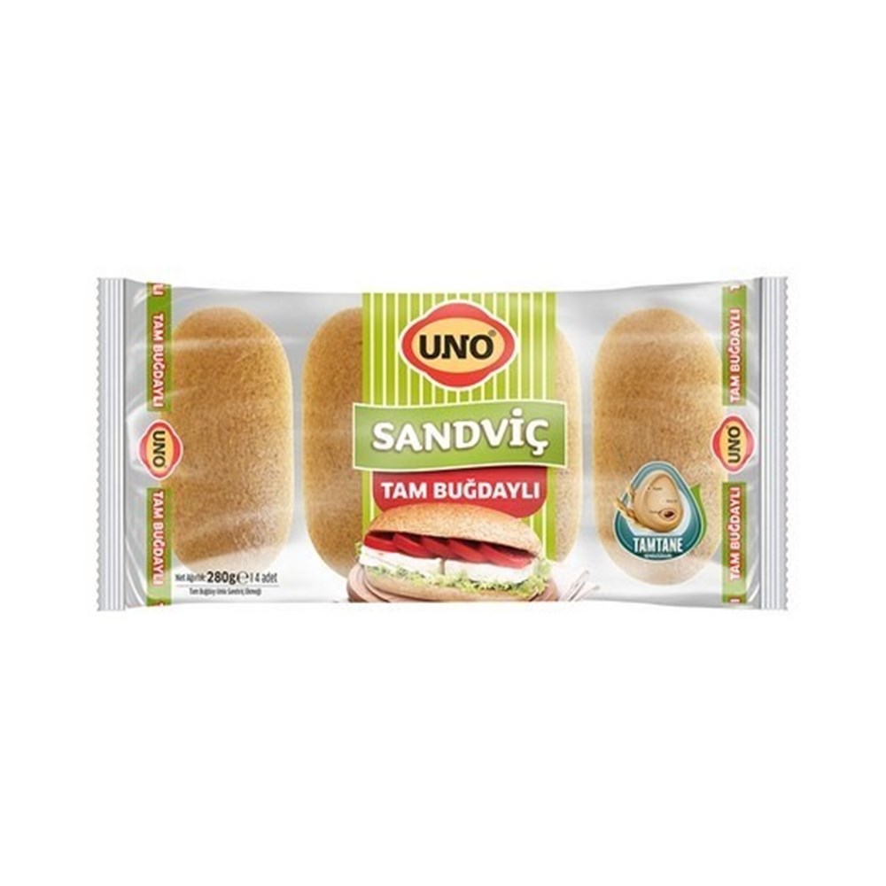 Uno Ekmek Sandviç Tam Buğdaylı 280 Gr 4 lü