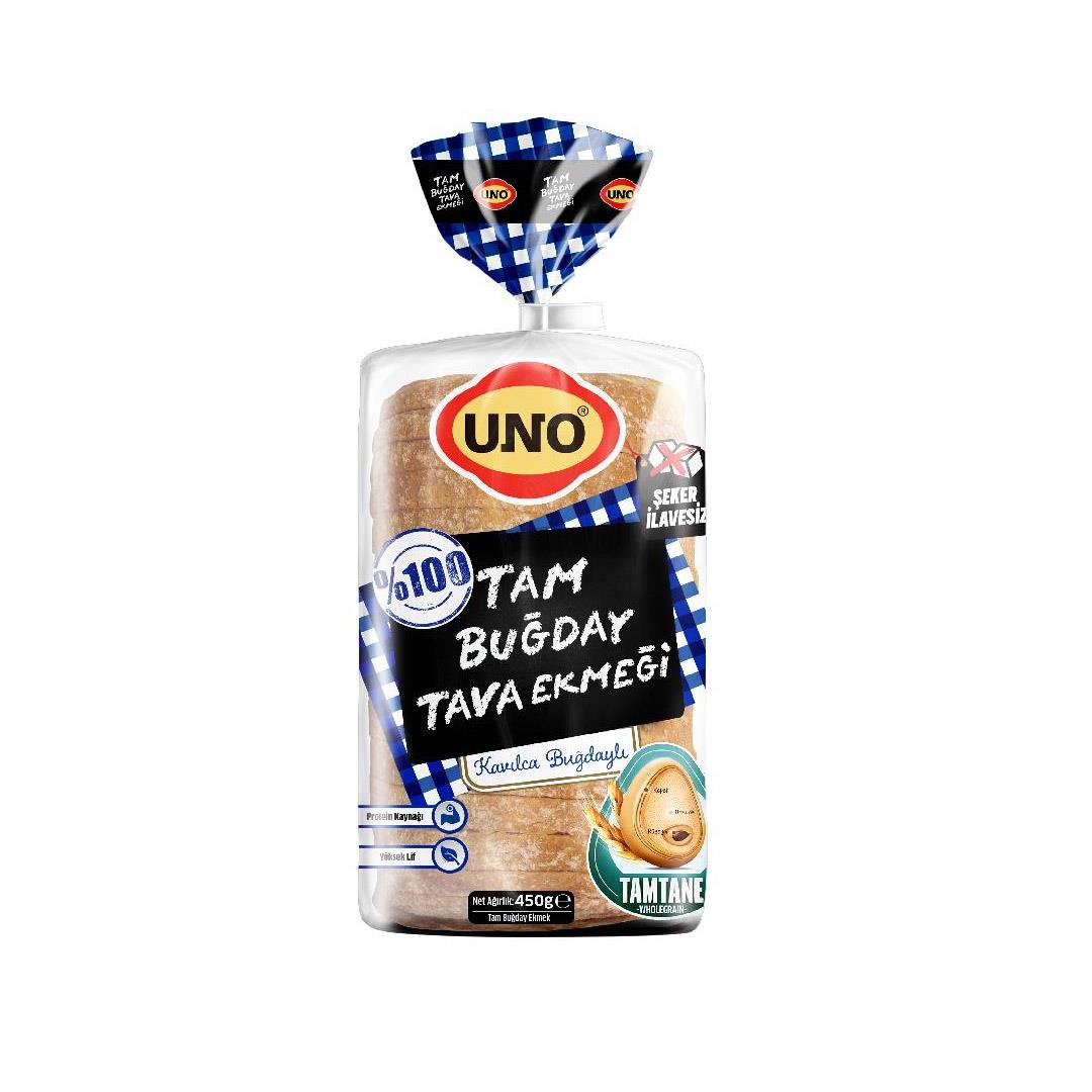 EkmekUno Tam Buğday %100  Tava Ekmeği 450 Gr Kavılca Buğdaylı