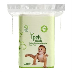 İpek Organik Bebek Temizleme Pamuğu - 60 Adetli - Pamuk