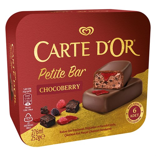 Algida Cartedor Petite Bar Chocoberry 6lı 276 ml