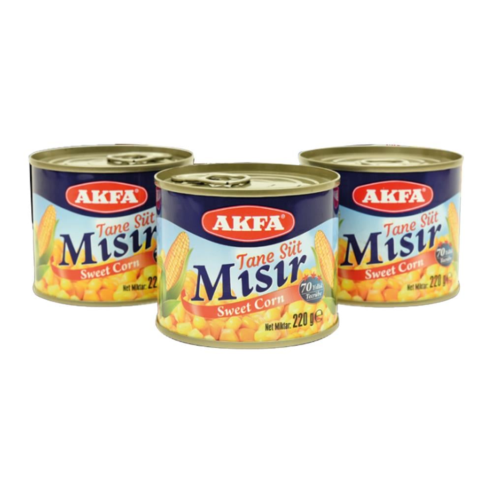Konserve SebzeAkfa Haşlanmış Mısır 3 x 220 g