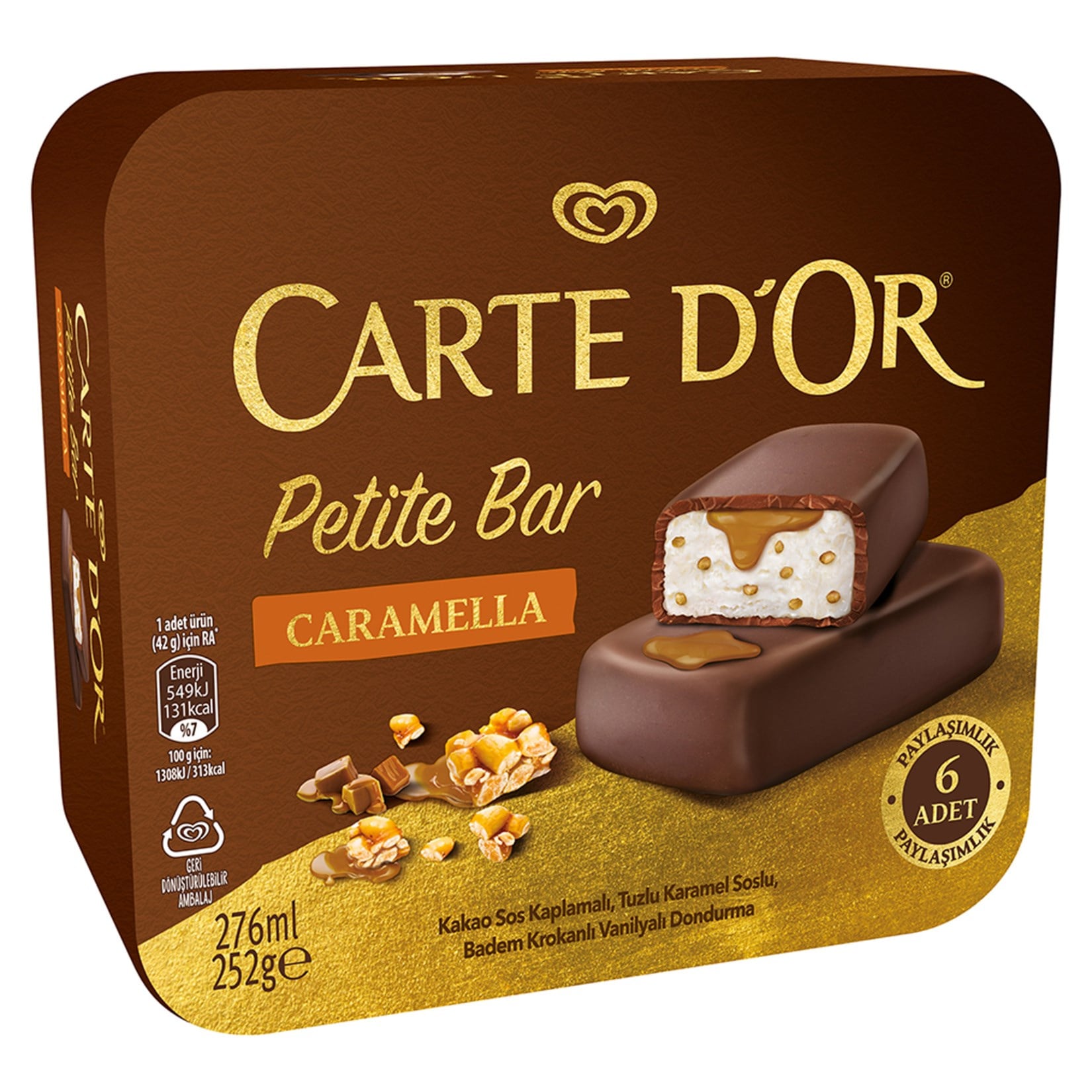 DondurmaAlgida Cartedor Petite Bar Caramella 6lı 276 ml