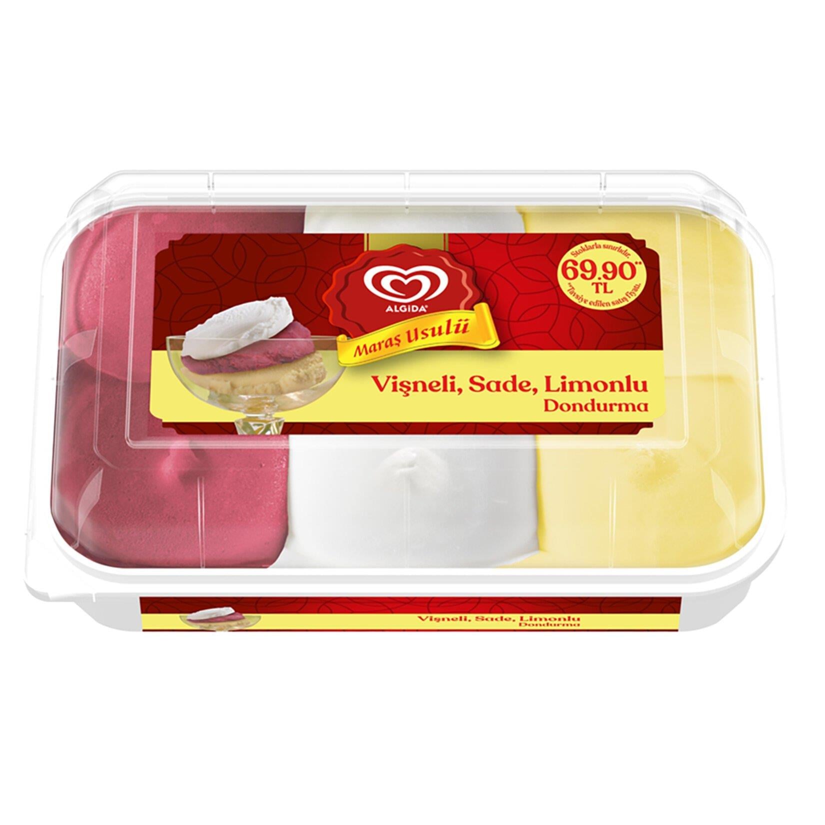 DondurmaAlgida Maraş Usulü Dondurma Vişneli Sade Limonlu 460 ml
