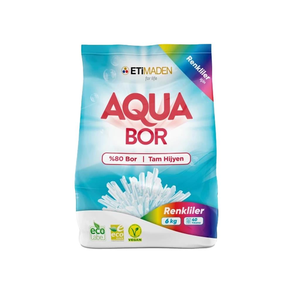 Toz DeterjanAqua Bor Toz Çamaşır Deterjanı Renkliler 6 Kg