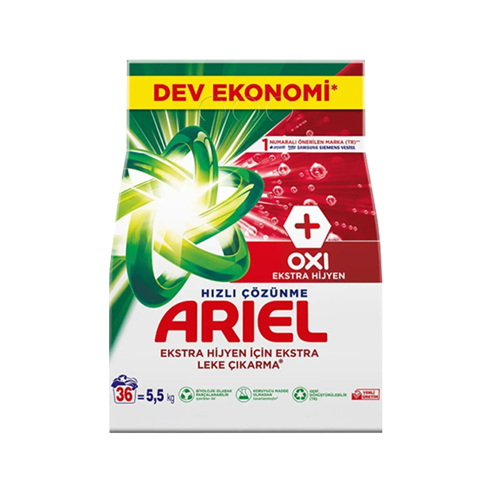 Toz DeterjanAriel Oxi Toz Deterjan Ekstra Hijyen 5.5 kg