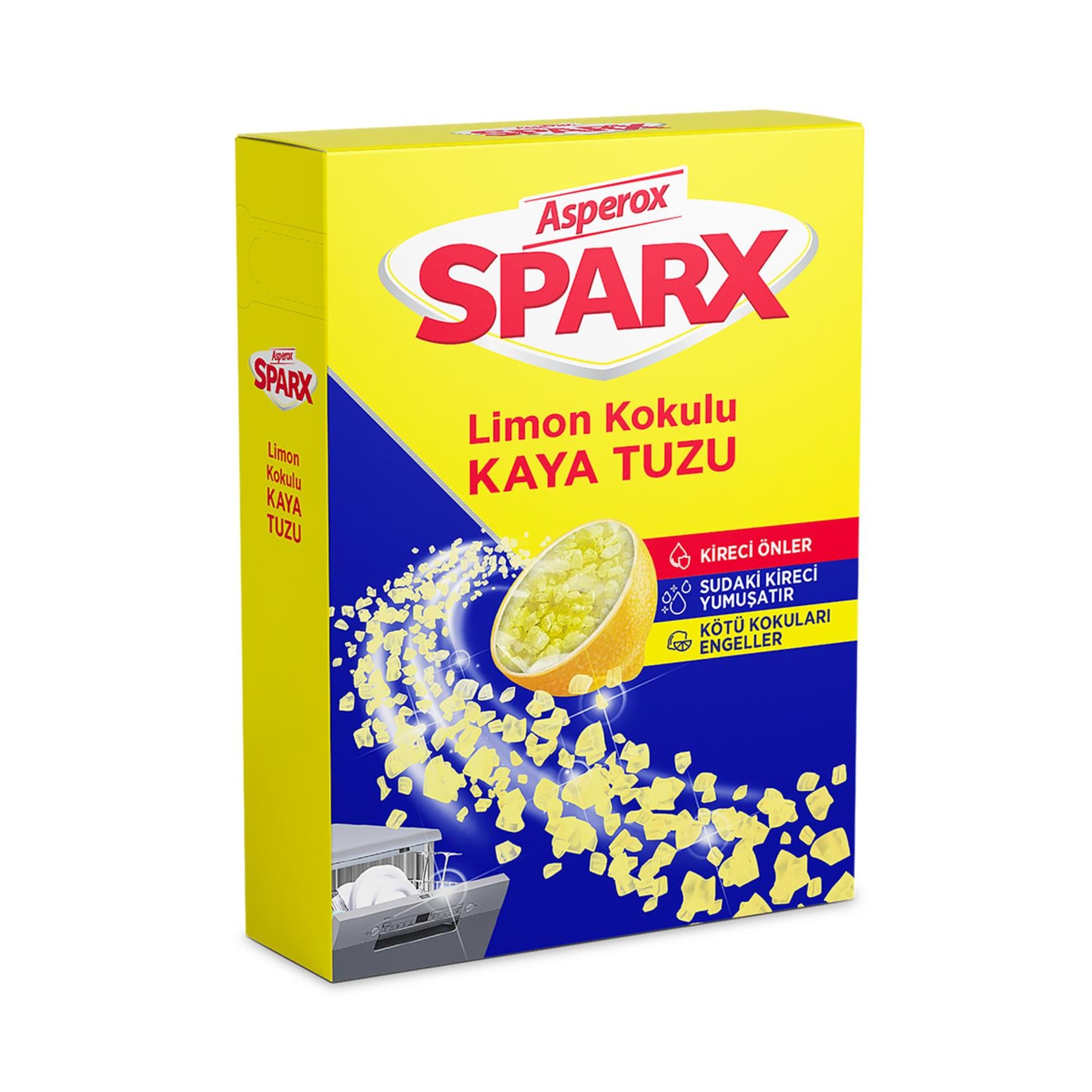 Bulaşık Makinesi TabletiAsperox Sparx Kaya Tuzu Limon Kokulu 1.5 Kg