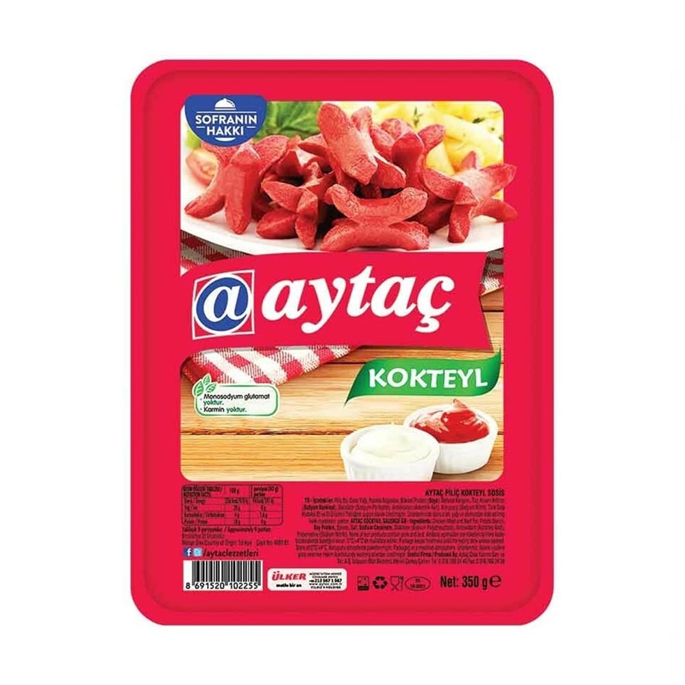 Aytaç Piliç Kokteyl Sosis 350 Gr