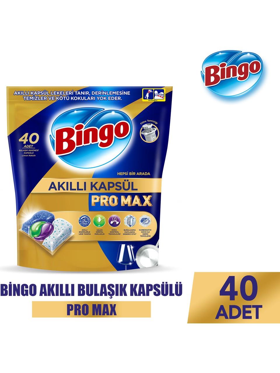 Bulaşık Makinesi TabletiBingo  Bulaşık Akıllı Kapsül 40 lı 548 Gr