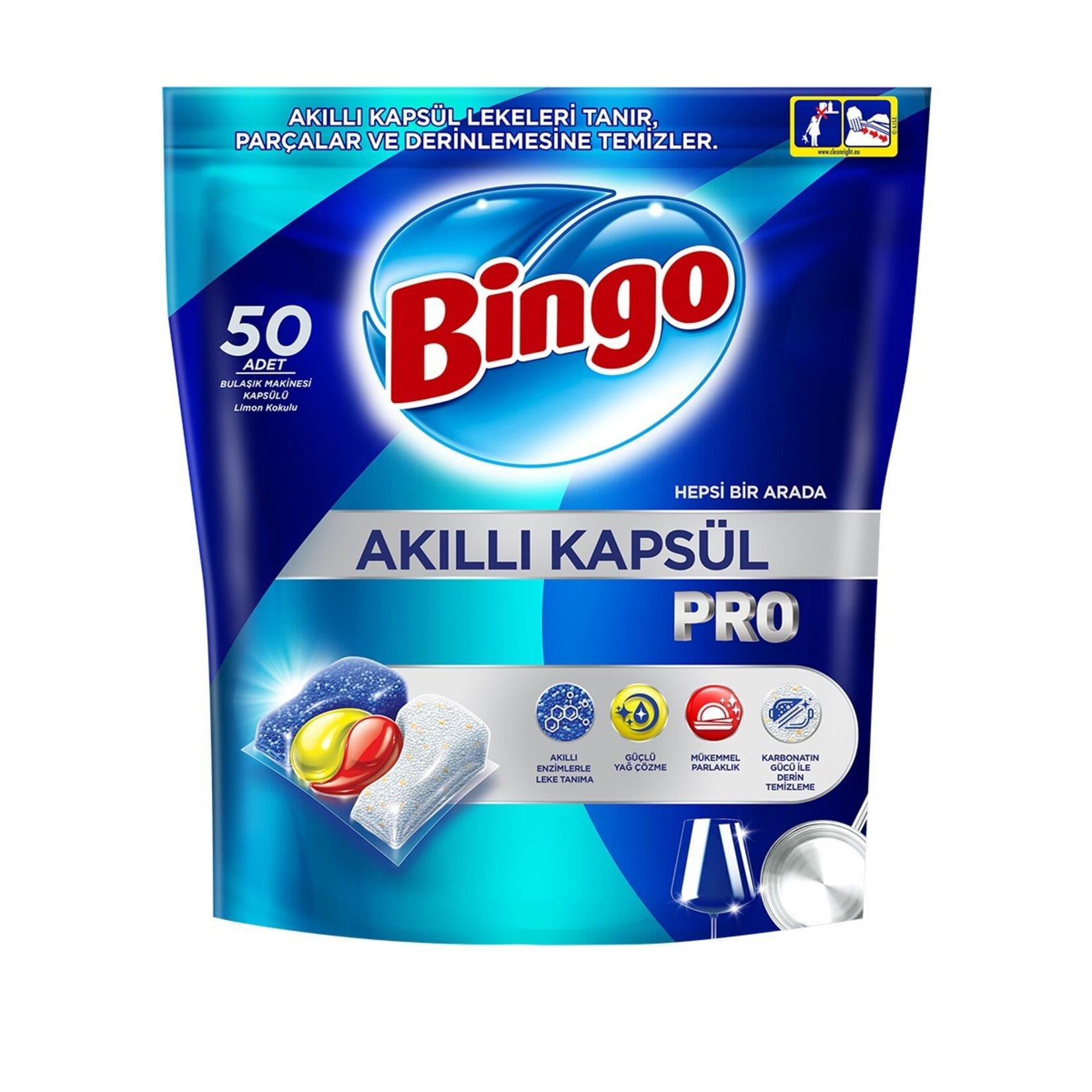 Bulaşık Makinesi TabletiBingo  Bulaşık Akıllı Kapsül 50 lı 685 Gr