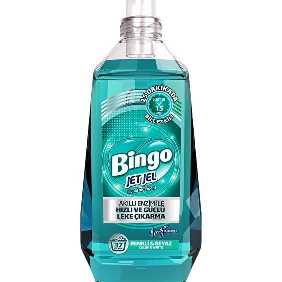Sıvı Çamaşır DeterjanıBingo Sıvı Çamaşır Deterjan Jetjel Renkli Beyaz 37 Yıkama 1480 ml