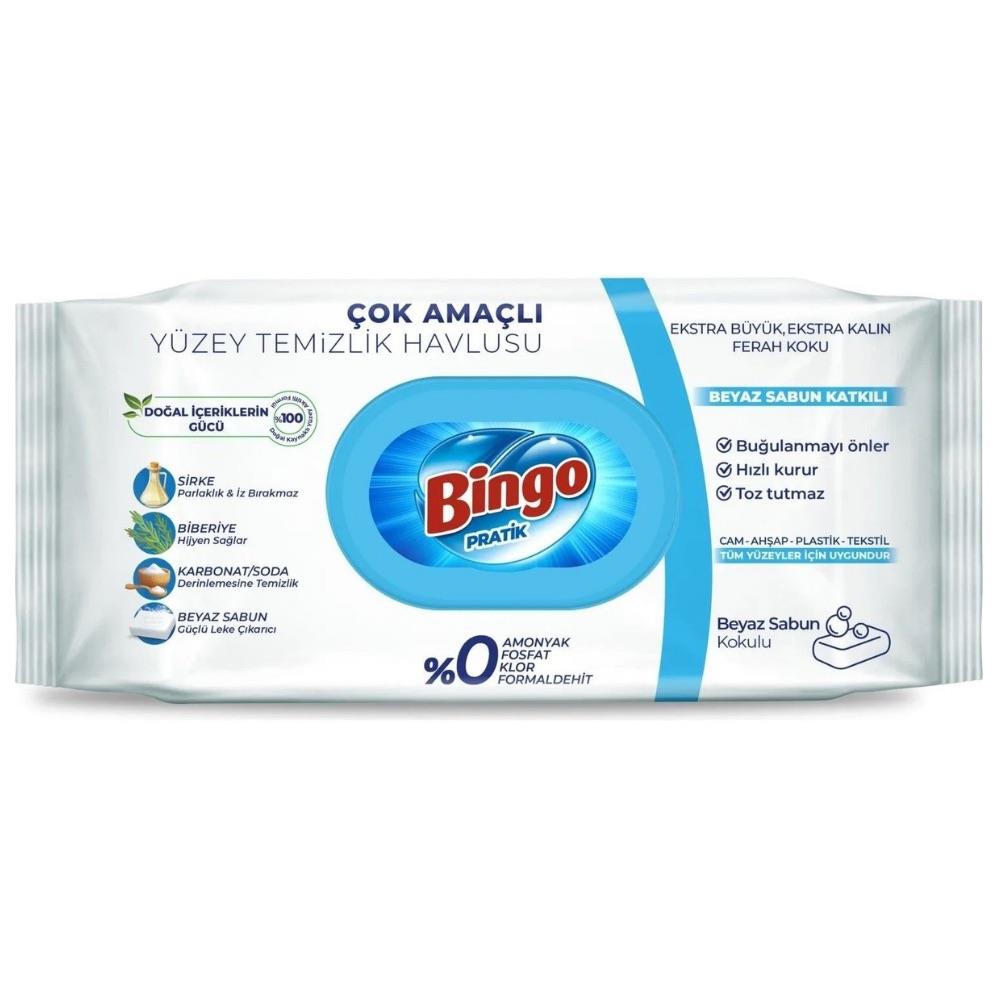 Islak MendilBingo Yüzey Temizlik Havlusu Beyaz Sabun 96lı