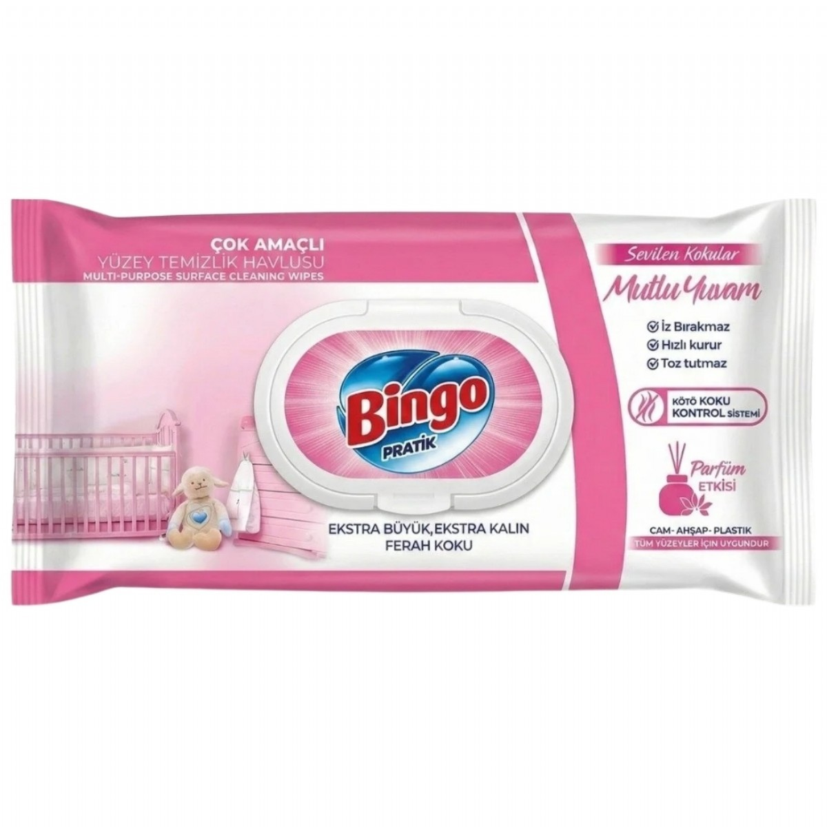 Islak MendilBingo Yüzey Temizlik Havlusu Mutlu Yuvam 96 lı