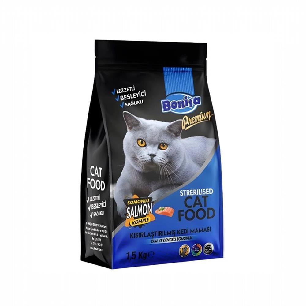 Kedi MamasıBonisa Kedi Maması Premium Somonlu 1.5 Kg.