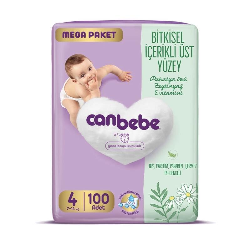 Bebek BezleriCanbebe Mega Paket Bebek Bezi Maxi 100 lü No:4