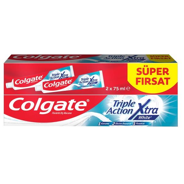 Diş MacunuColgate Diş Macunu 2*75 Ml Triple Action Xtra White