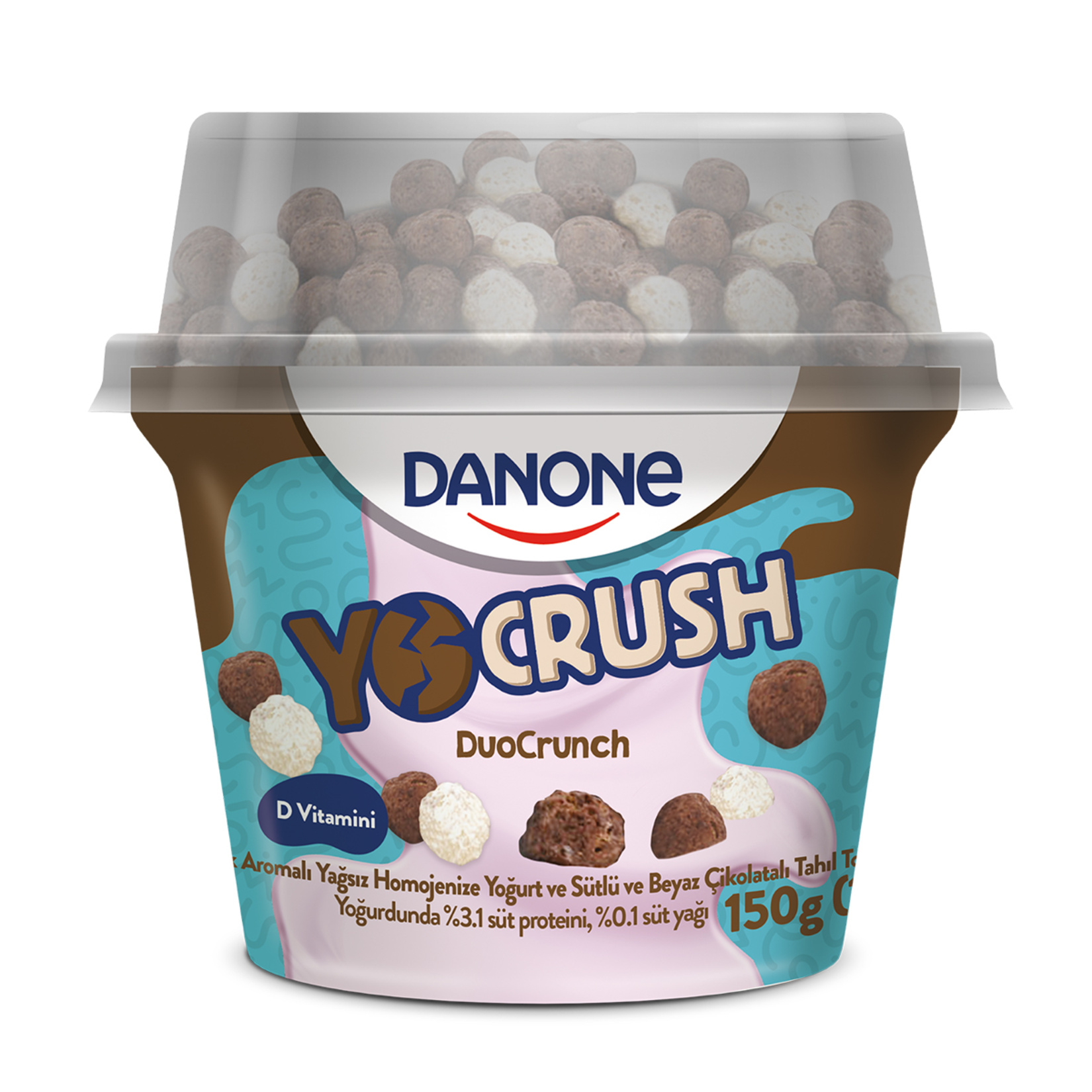 Meyveli YoğurtDanone Yocrush DuoCrunch Çiek Aromalı Yoğurt 150 g