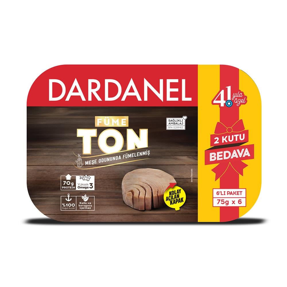Ton BalığıDardanel Füme Ton Balığı 2 Kutu Bedava 6*75 Gr