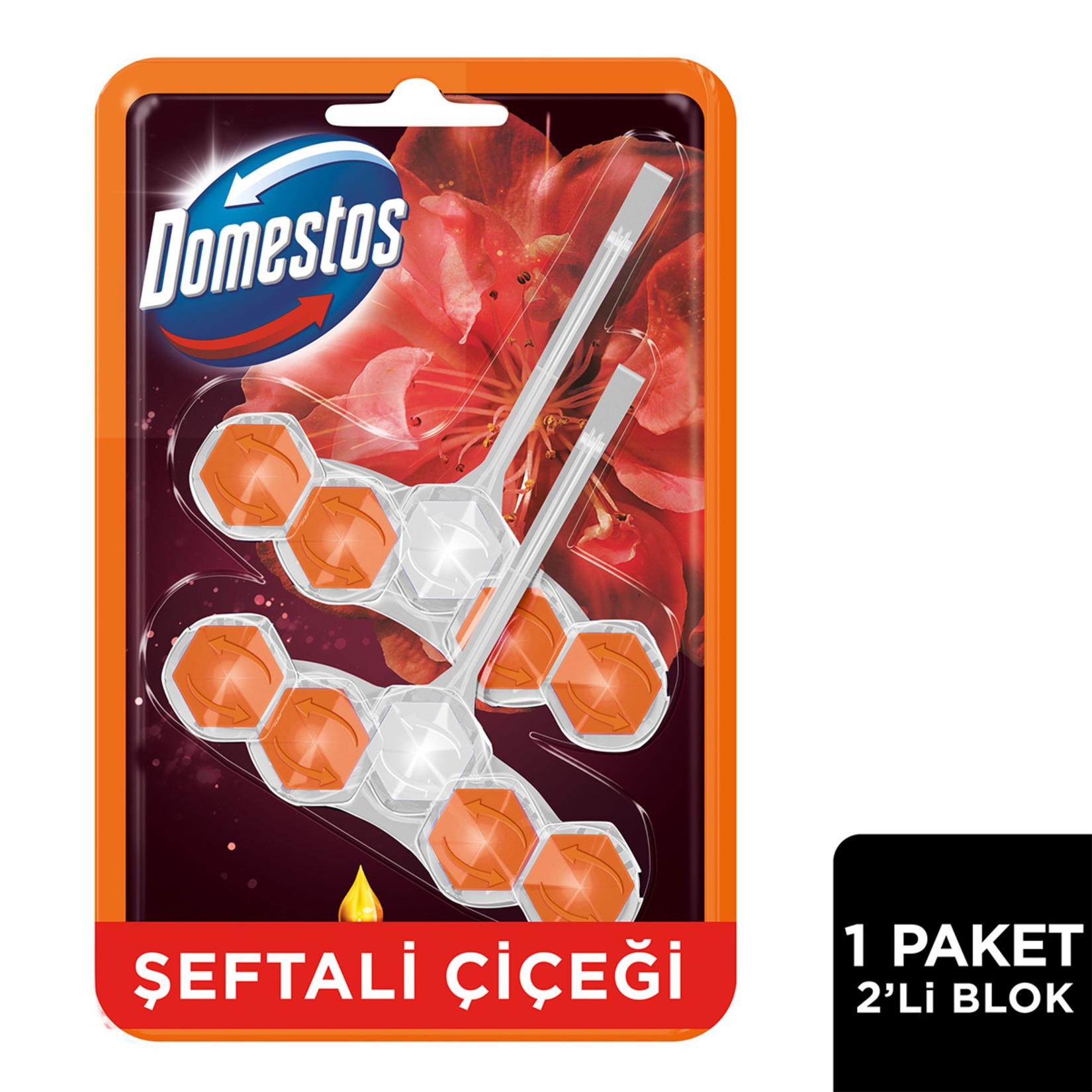 Tuvalet TemizleyicilerDomestos Wc Blok 5 Li Güç Şeftali Çiçeği 2*50 Gr