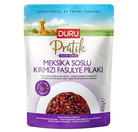 HaşlanmışDuru Pratik Haşlanmış Meksika Soslu Kırmızı Fasülye Pilaki 400 g